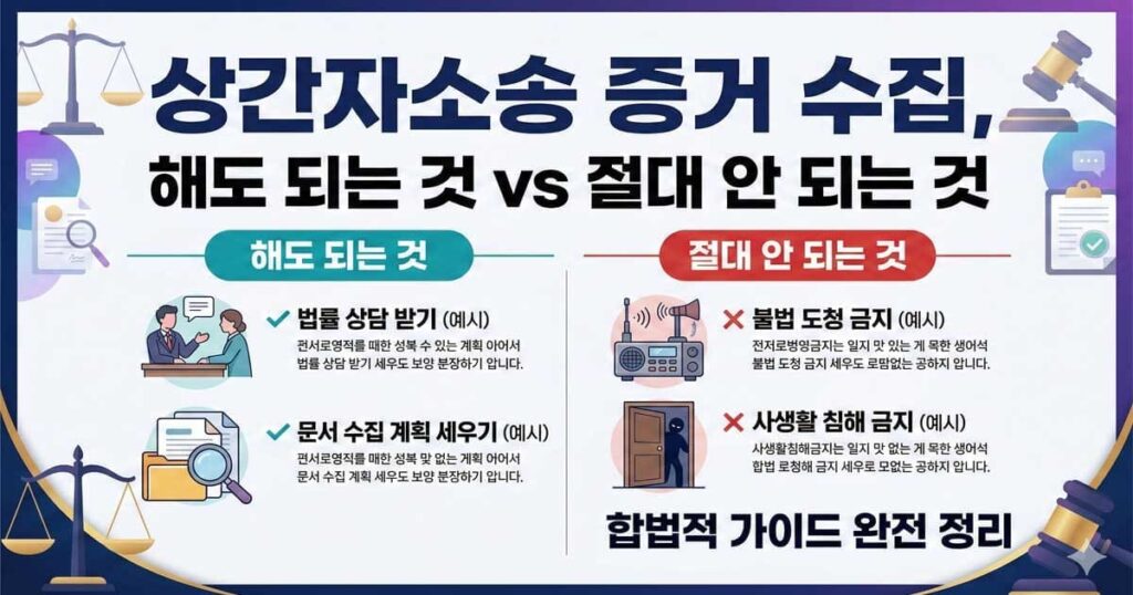 상간자소송증거수집해도되는것vs절대안되는것