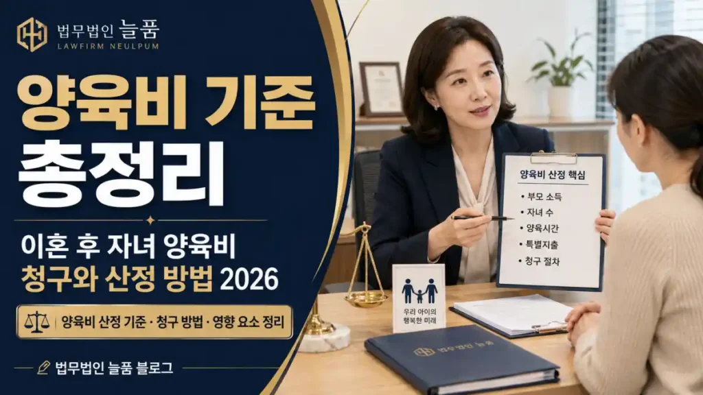양육비 기준 총정리 이혼 후 자녀 양육비 청구와 산정 방법 2026